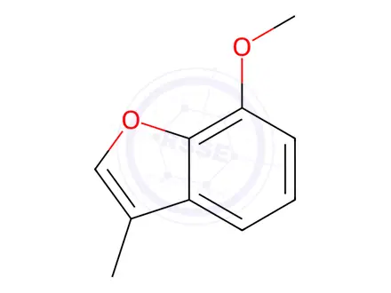 Chemical structure of Benzofuran, 7-methoxy-3-methyl-