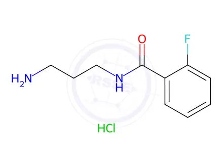 Chemical structure of N-(3-aminopropyl)-2-fluorobenzamide hydrochloride