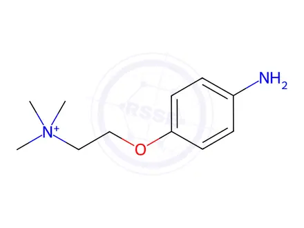 Chemical structure of 2-(4-Aminophenoxy)-N,N,N-trimethylethanaminium bromide hydrobromide