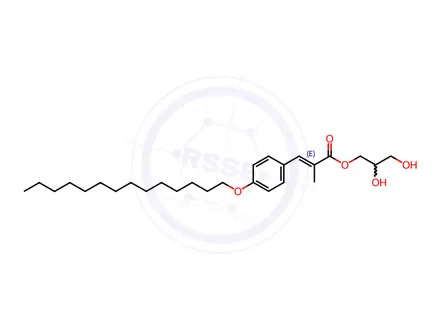 Chemical structure of methyl-p-myristyloxycinnamic acid 1-monoglyceride