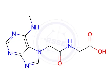 Chemical structure of Glycine, N-[2-[6-(methylamino)-7H-purin-7-yl]acetyl]-