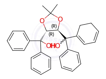 Chemical structure of (4R,5R)-(-)-2,2-Dimethyl-α,α,α',α'-tetraphenyl-1,3-dioxolane-4,5-dimethanolato[1,2-bis(dimethoxy)ethane]titanium(IV)dichlorideacetonitrileadduct