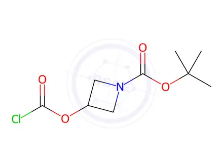 Chemical structure of Tert-butyl 3-[(chlorocarbonyl)oxy]azetidine-1-carboxylate