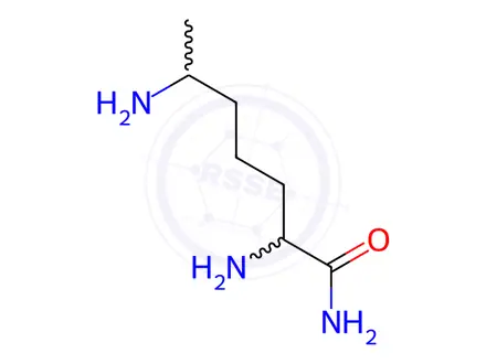 Chemical structure of Heptanamide, 2,6-diamino-