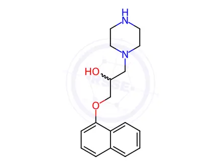 Chemical structure of 1-(Naphthalen-1-yloxy)-3-(piperazin-1-yl)propan-2-ol dihydrochloride