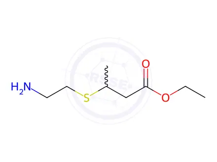 Chemical structure of Butanoic acid, 3-[(2-aminoethyl)thio]-, ethyl ester