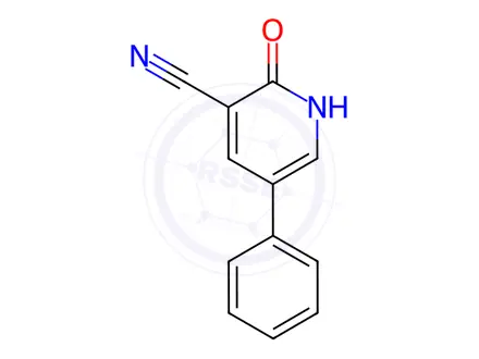 Chemical structure of 3-Pyridinecarbonitrile, 1,2-dihydro-2-oxo-5-phenyl-