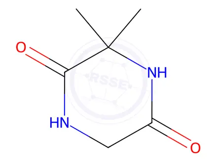 Chemical structure of 2,5-Piperazinedione,3,3-dimethyl-(8CI,9CI)