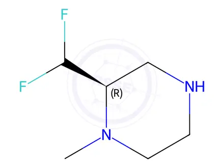Chemical structure of Piperazine, 2-(difluoromethyl)-1-methyl-, (2R)-