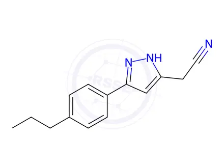 Chemical structure of 2-(5-(4-Propylphenyl)-1H-pyrazol-3-yl)acetonitrile