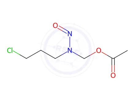Chemical structure of N-NITROSO-N-(ACETOXYMETHYL)-3-CHLOROPROPYLAMINE