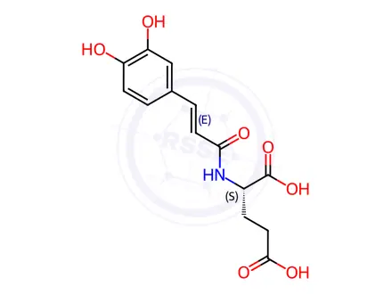 Chemical structure of (S,E)-2-(3-(3,4-Dihydroxyphenyl)acrylamido)pentanedioic acid