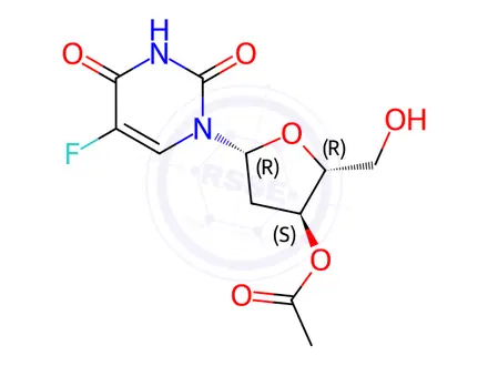 Chemical structure of Uridine, 2'-deoxy-5-fluoro-, 3'-acetate