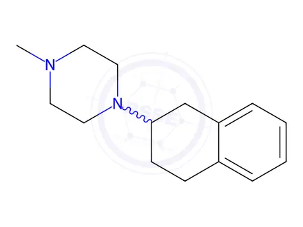 Chemical structure of Piperazine, 1-methyl-4-(1,2,3,4-tetrahydro-2-naphthyl)-