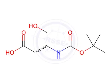 Chemical structure of Butanoic acid, 3-[[(1,1-dimethylethoxy)carbonyl]amino]-4-hydroxy-