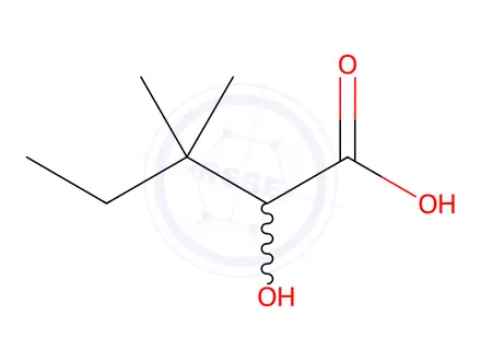 Chemical structure of Pentanoic acid, 2-hydroxy-3,3-dimethyl-
