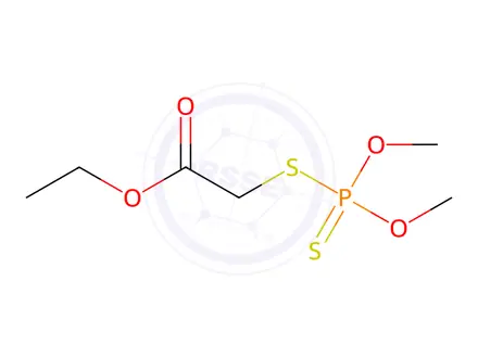 Chemical structure of ACETIC ACID,2-[(DIMETHOXYPHOSPHINOTHIOYL)THIO]-,ETHYL ESTER