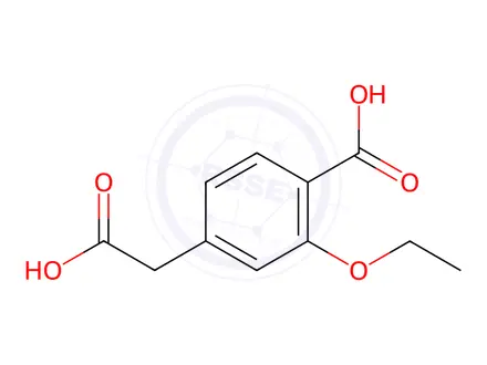 Chemical structure of Repaglinide Related Compound I ((4-Carboxy-3-ethoxy)phenyl Acetic Acid)