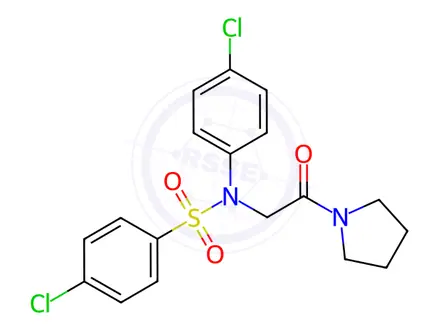 Chemical structure of 4-Chloro-N-(4-chlorophenyl)-N-(2-oxo-2-(pyrrolidin-1-yl)ethyl)benzenesulfonamide