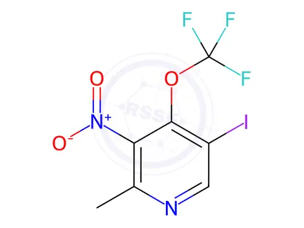 Chemical structure of 5-Iodo-2-methyl-3-nitro-4-(trifluoromethoxy)pyridine