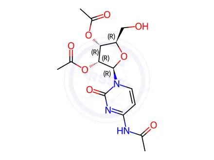 Chemical structure of Cytidine, N-acetyl-, 2',3'-diacetate