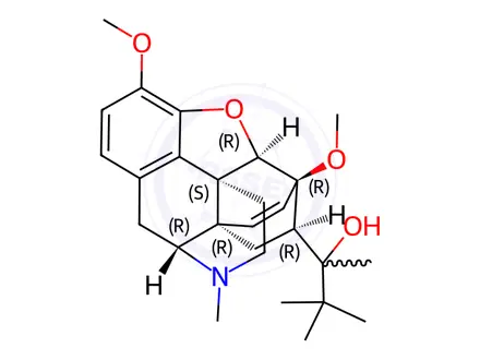 Chemical structure of (αS,5α,7α)-α-(1,1-Dimethylethyl)-4,5-epoxy-3,6-dimethoxy-α,17-dimethyl-6,14-ethenomorphinan-7-methanol