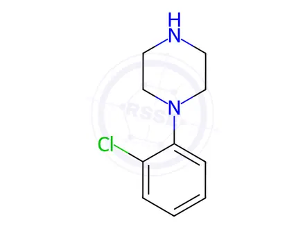 Chemical structure of 1-(2-Chlorophenyl)piperazine Monohydrochloride Monohydrate, 98%