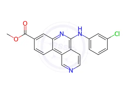 Chemical structure of Methyl 5-((3-chlorophenyl)amino)benzo[c][2,6]naphthyridine-8-carboxylate