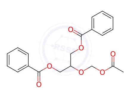 Chemical structure of 2-(Acetoxymethoxy)-1,3-propanediyl Dibenzoate