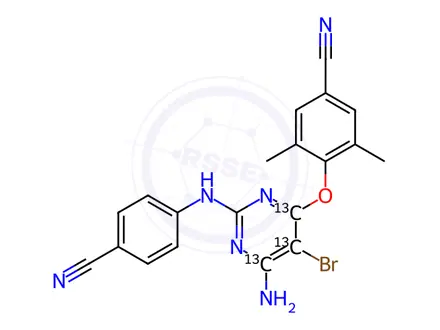 Chemical structure of Etravirine-13C3