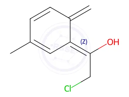Chemical structure of Ethanol, 2-chloro-1-(3-methyl-6-methylene-2,4-cyclohexadien-1-ylidene)-, (Z)-(9CI)