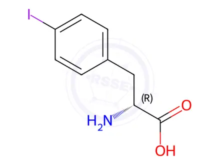 Chemical structure of 4-Iodo-D-phenylalanine