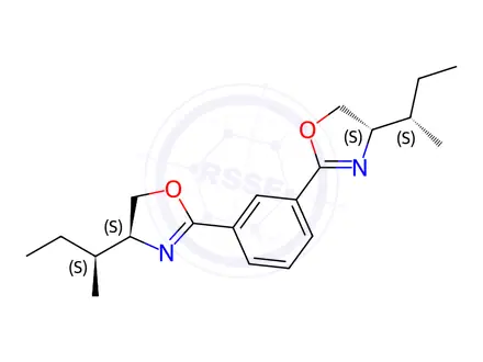 Chemical structure of Oxazole, 2,2'-(1,3-phenylene)bis[4,5-dihydro-4-[(1S)-1-methylpropyl]-, (4S,4'S)-(9CI)