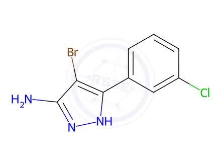 Chemical structure of 4-Bromo-5-(3-chlorophenyl)-1H-pyrazol-3-amine