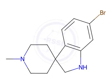 Chemical structure of Spiro[3H-indole-3,4'-piperidine], 6-bromo-1,2-dihydro-1'-methyl-