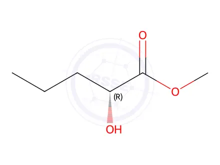 Chemical structure of Pentanoic acid, 2-hydroxy-, methyl ester, (2R)-