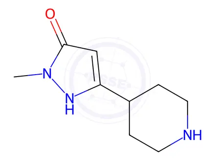 Chemical structure of 1-methyl-3-(piperidin-4-yl)-1H-pyrazol-5-ol dihydrochloride