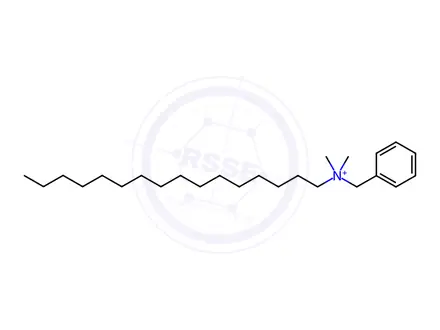 Chemical structure of N-Benzyl-N,N-dimethylhexadecan-1-aminium chloride hydrate