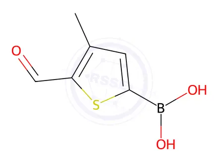 Chemical structure of (5-formyl-4-methylthiophen-2-yl)boronic acid