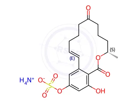 Chemical structure of Zearalenone 4-Sulfate Ammonium Salt