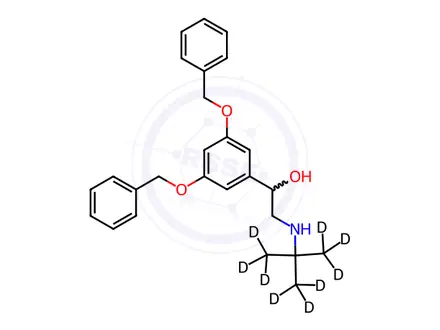 Chemical structure of Terbutaline-d9 3,5-Dibenzyl Ether