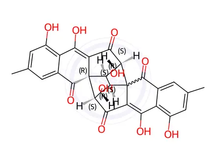 Chemical structure of (-)-Rugulosin