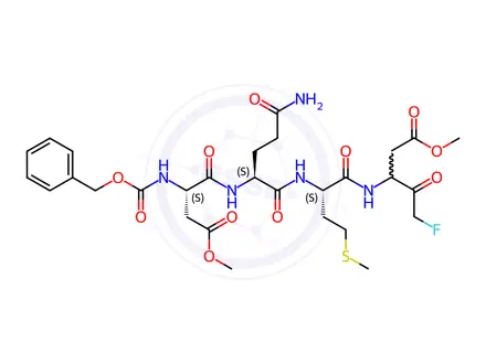 Chemical structure of Z-Asp(OMe)-Gln-Met-DL-Asp(OMe)-fluoromethylketone