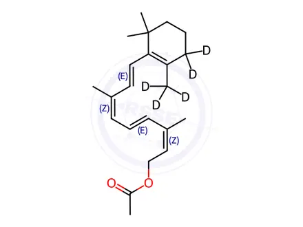 Chemical structure of 9-cis,13-cis-Retinol 15-Acetate-d5