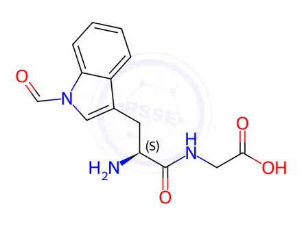Chemical structure of Glycine, N-(1-formyl-L-tryptophyl)-(9CI)