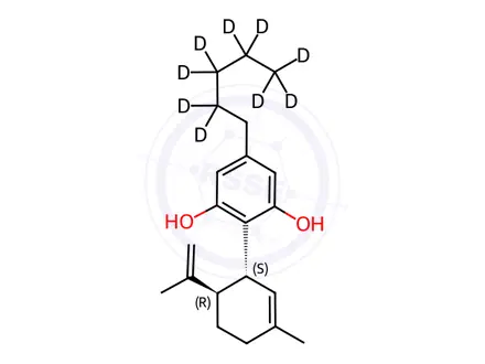Chemical structure of (-)-Cannabidiol-d9