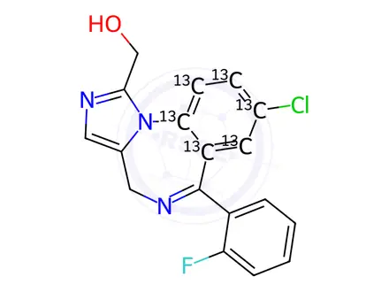Chemical structure of 1-Hydroxymidazolam 13C6