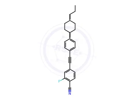 Chemical structure of BENZONITRILE,2-FLUORO-4-[[4-(4-PROPYLCYCLOHEXYL)PHENYL]ETHYNYL]-,TRANS-