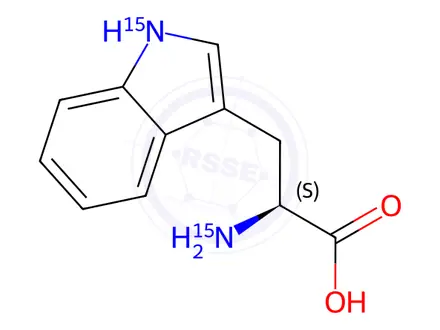 Chemical structure of L-Tryptophan-15N2