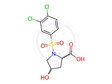 Chemical structure of 1-(3,4-Dichlorobenzenesulfonyl)-4-hydroxypyrrolidine-2-carboxylic acid